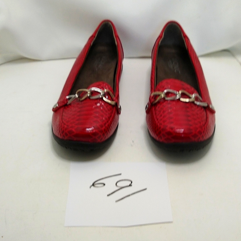 Vionic Alda Womens Size 9 Wide Red Snakeskin Embossed Slip-on Shoes